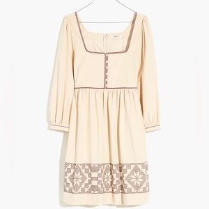 Madewell embroidered snowflake quilt mini dress.